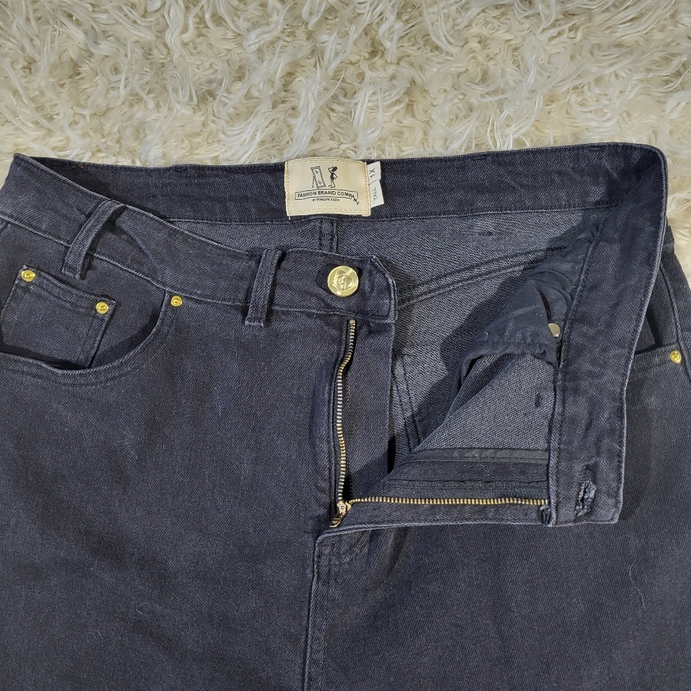 Fashion Brand Company TALL Nap Jeans for big butts black denim Size 1X - Picture 8 of 16